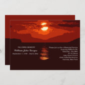 Mededeling van de Red Sunset Memorial Service Kaart (Voorkant / Achterkant)