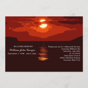 Mededeling van de Red Sunset Memorial Service Kaart