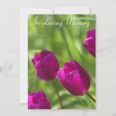 Mededeling van de roze Tulips Memorial Service Kaart (Voorkant)