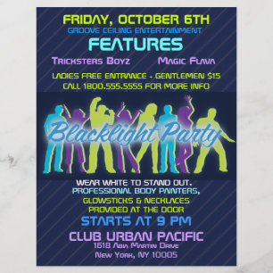 Mededelingen van Blacklight-flyer-uitnodiging Flyer