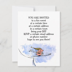 Mededelingen van de Ski Jump Pig Holiday Party Kaart