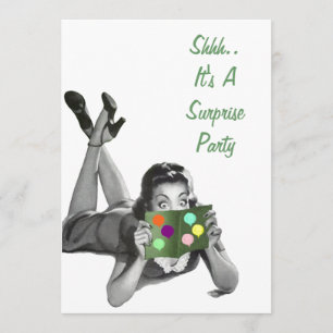 Mededelingen van Fun Retro Surprise Party Kaart
