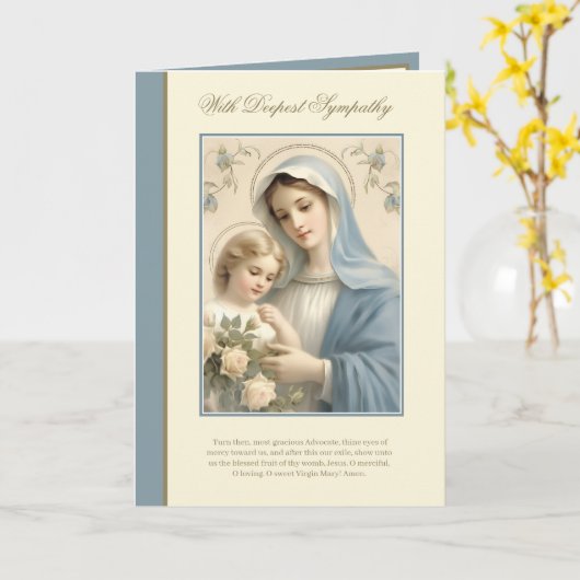 Mededogen Maagd Maria Jezus Kaart (Gele Bloem)