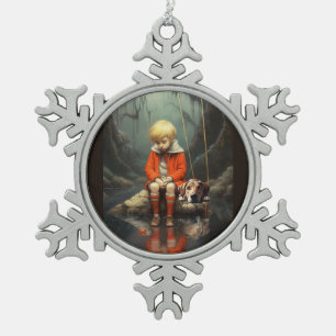Mededogend sneeuwvlok ingelijst Ornament