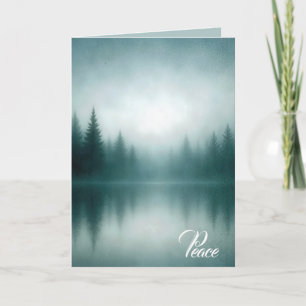 Medeleven Mistige Pijnboom Waterreflectie Kaart