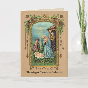 Medelijden Kerst Kribbe Maagd Maria Feestdagen Kaart