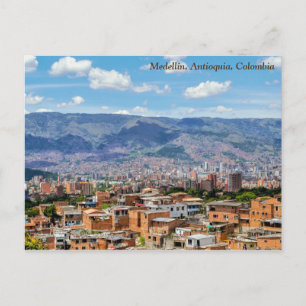 Medellín, Colombia, Barrio San Javier City Uitzich Briefkaart