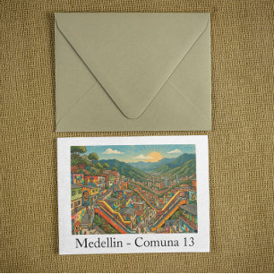 Medellin Colombia Comuna 13 Reis Kunst Briefkaart