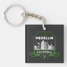 Medellin Colombia Skyline Acrylische Sleutelhanger