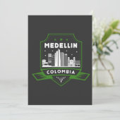 Medellin Colombia Skyline Carte d'invitation (Debout devant)