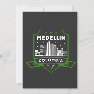 Medellin Colombia Skyline Carte d'invitation
