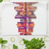 Medellin Colombia Skyline Theedoek (Gevouwen)