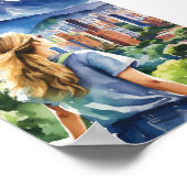 Medellin Colombia Waterverf Poster (Hoek)