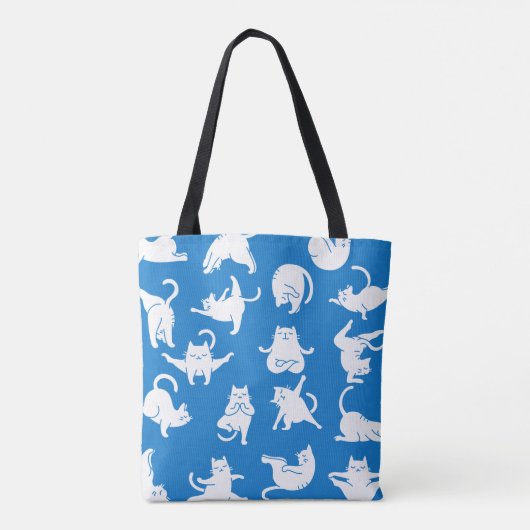 MEDENDE Kat in Yoga Poses Canvas tas (Achterkant)