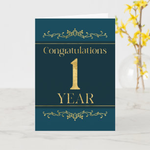Medewerker 1e Jubileum Stijlvol Formal Elegant Kaart
