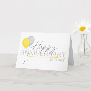 Medewerker 20e Jubileum Font Duo en Ballonnen Kaart