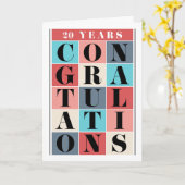 Medewerker 20e Jubileum Gefeliciteerd Grid Kaart (Gele Bloem)