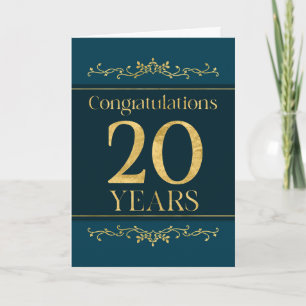 Medewerker 20e Jubileum Stijlvolle Formele Elegant Kaart