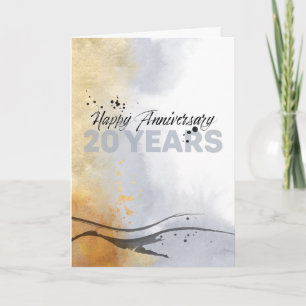 Medewerker 20ste Jubileum Artistieke Inkt Abstract Kaart