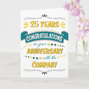 Medewerker 25e Jubileum Gefeliciteerd Word Art Kaart