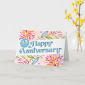 Medewerker 25e Jubileum Kleurrijke Waterverf Kaart (Gele Bloem)