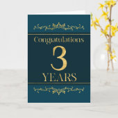 Medewerker 3e Jubileum Stijlvol Formal Elegant Kaart (Gele Bloem)