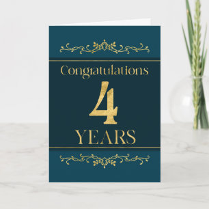 Medewerker 4e Jubileum Stijlvol Formal Elegant Kaart