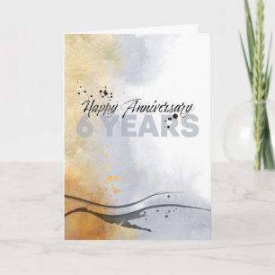 Medewerker 6e Jubileum Artistieke Inkt Abstract Kaart