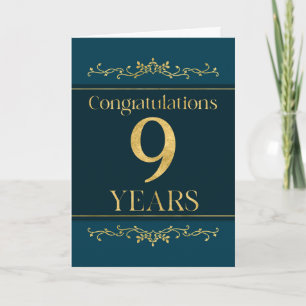 Medewerker 9e Jubileum Stijlvol Formal Elegant Kaart