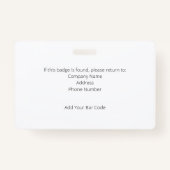 Medewerker Bruin Professionele ID Badge met Barcod (Achterkant)