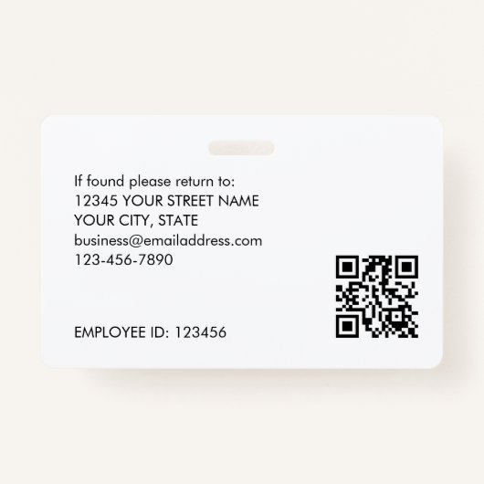 Medewerker Business Custom ID Logo QR Green Gold Badge (Achterkant)