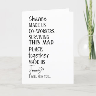 Medewerker Farewell Bedankt Kaart vriendschap