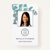 Medewerker Foto BarCode Logo Botanische Naam Badge (Voorkant)