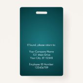 Medewerker Foto Bedrijf Logo Green Security ID Badge (Achterkant)