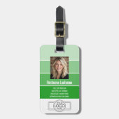 Medewerker Foto-ID - strepen logo, professioneel Bagagelabel (Voorkant verticaal)