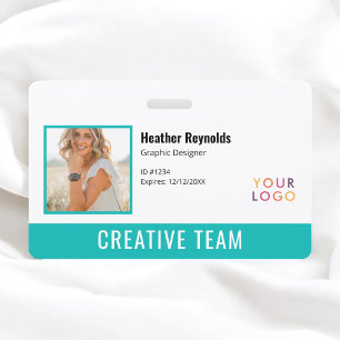 Medewerker Foto Logo Turquoise Badge
