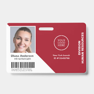 Medewerker Foto Naam Bedrijfslogo Barcode Beveilig Badge
