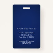 Medewerker Fotobedrijf Logo Navy Security ID Badge (Achterkant)