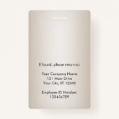 Medewerker Fotobedrijf Logo Soft Gold Security ID Badge (Achterkant)