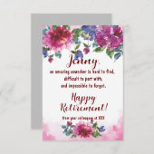 Medewerker Happy Retirement dat GoodDag Quote verl (Voorkant / Achterkant)