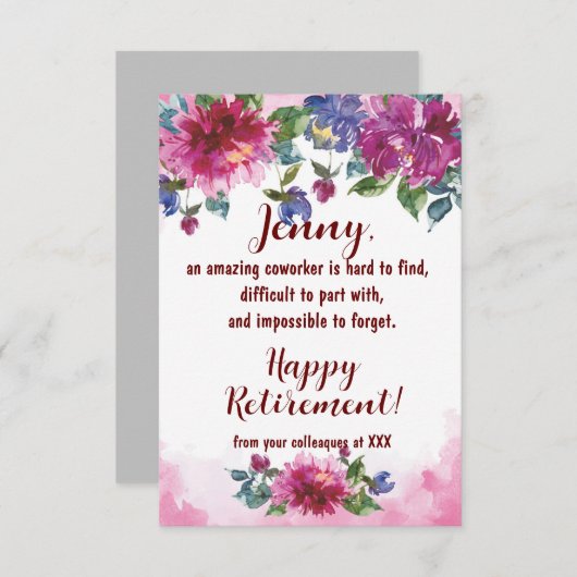 Medewerker Happy Retirement dat GoodDag Quote verl (Voorkant / Achterkant)