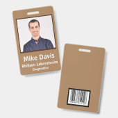 Medewerker ID Badge Toscaanse Tan Verticaal Ontwer (Front & Back)
