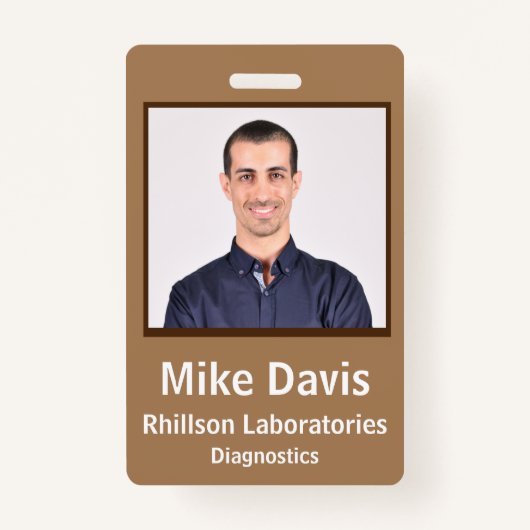 Medewerker ID Badge Toscaanse Tan Verticaal Ontwer (Voorkant)