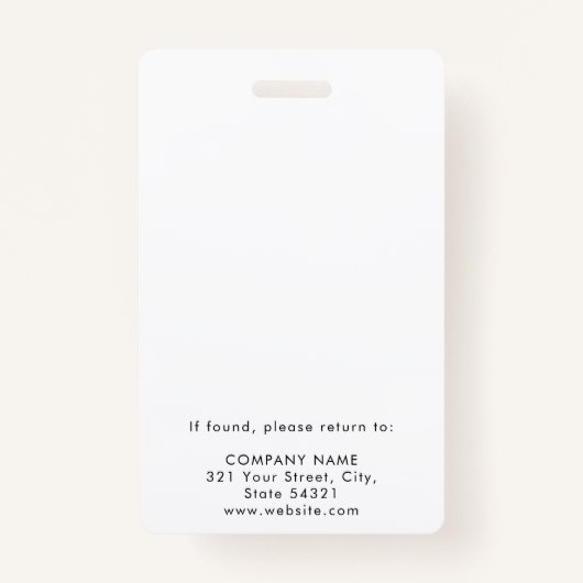 Medewerker ID Foto Bedrijf Beveiligingsbadge QR Co Badge (Achterkant)