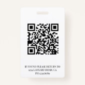 Medewerker ID Foto QR Code Rood Logo Badge (Achterkant)