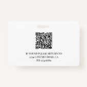 Medewerker ID Foto QR Simple Logo Badge (Achterkant)