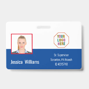 Medewerker-ID met een Photo Blue Business-Logo Badge