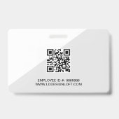 Medewerker ID minimalist Grey Custom logo QR code Badge (Achterkant)