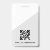 Medewerker ID minimalist Grey Custom logo QR code Badge (Achterkant)