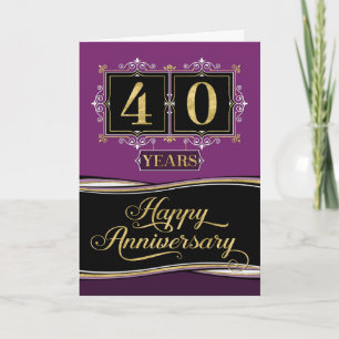 Medewerker Jubileum 40 Yrs Decoratieve Formele Pru Kaart